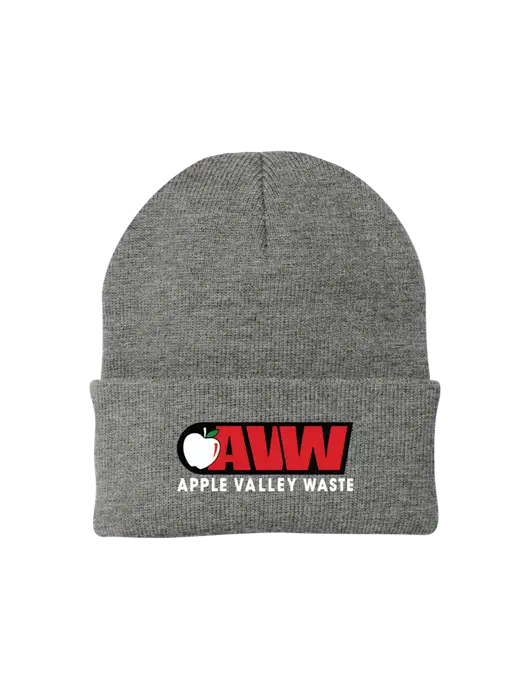 Medium Grey Heather Knit Cap w/Apple Valley Logo