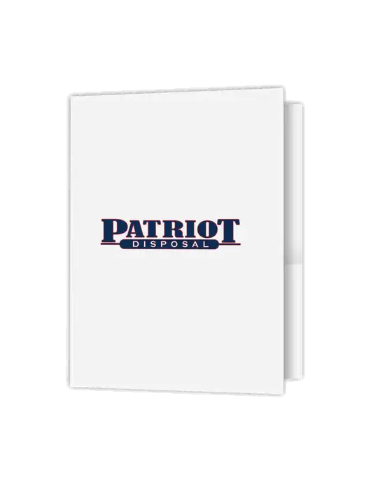 White Presentation Folder with Dual Pockets w/Patriot Disposal Logo