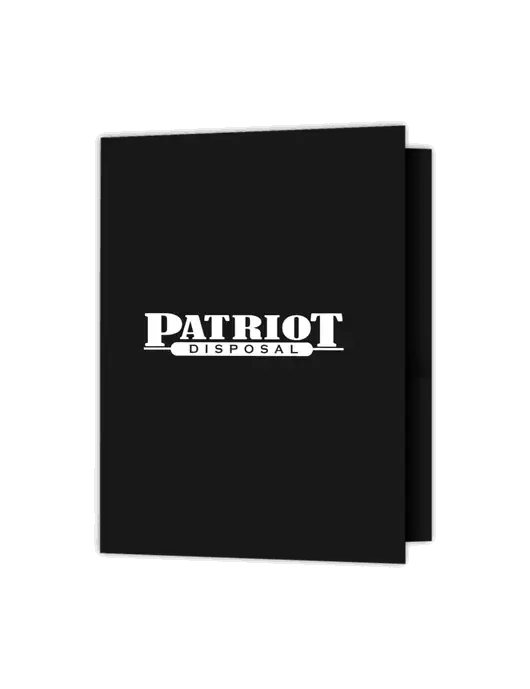 Black Presentation Folder with Dual Pockets w/Patriot Disposal Logo