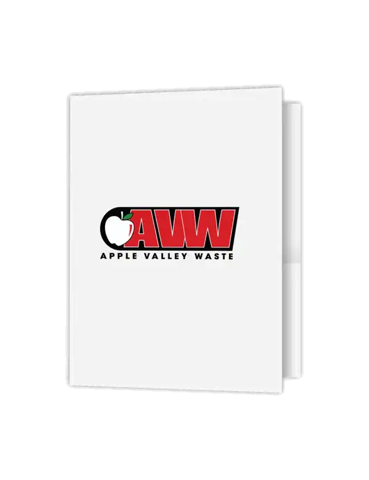 White Presentation Folder with Dual Pockets w/Apple Valley Logo